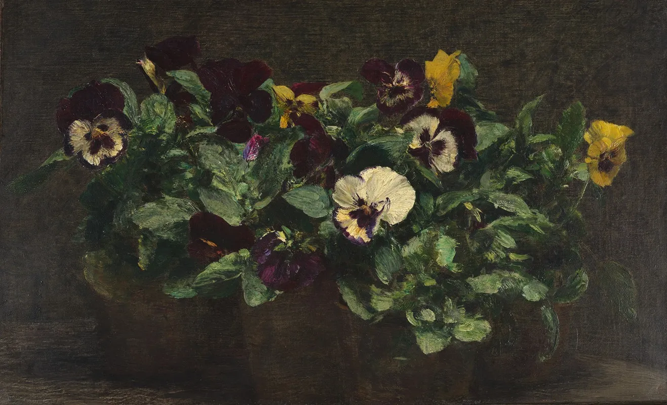Still Life With Pansies Wall Art by Henri Fantin-Latour - High-Resolution Digital Print
