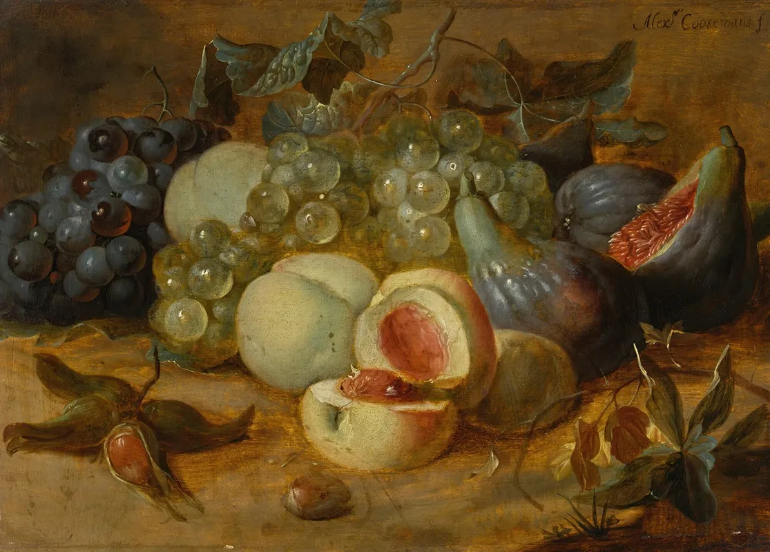Still Life With Peaches And Figs Wall Art by Alexander Coosemans - High-Resolution Digital Print