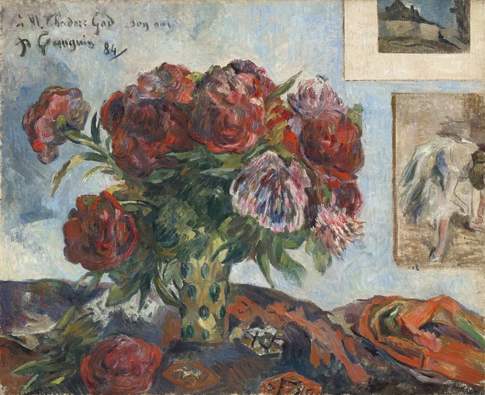 Still Life With Peonies Wall Art by Paul Gauguin - High-Resolution Digital Print