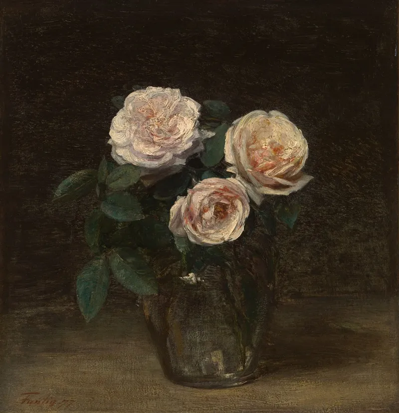 Still Life With Roses 2 Wall Art by Henri Fantin-Latour - High-Resolution Digital Print