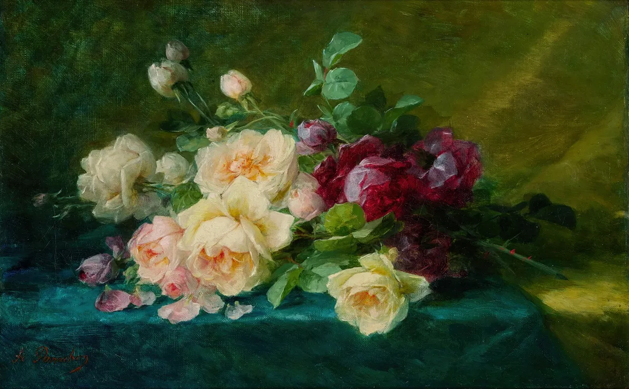 Still Life With Roses 8 Wall Art by André Perrachon - High-Resolution Digital Print