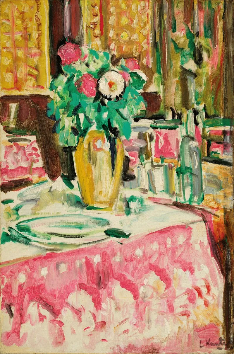 Still Life With Roses In An Interior Wall Art by George Leslie Hunter - High-Resolution Digital Print