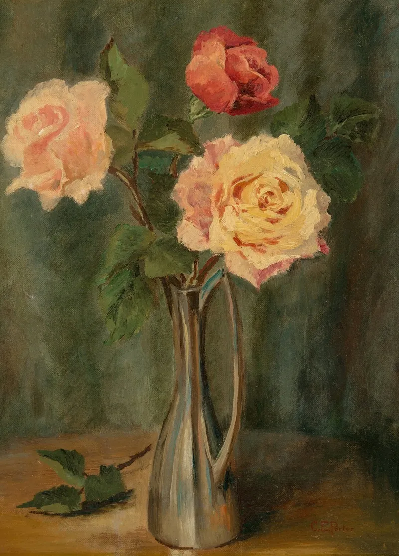 Still Life With Roses Wall Art by Charles Ethan Porter - High-Resolution Digital Print