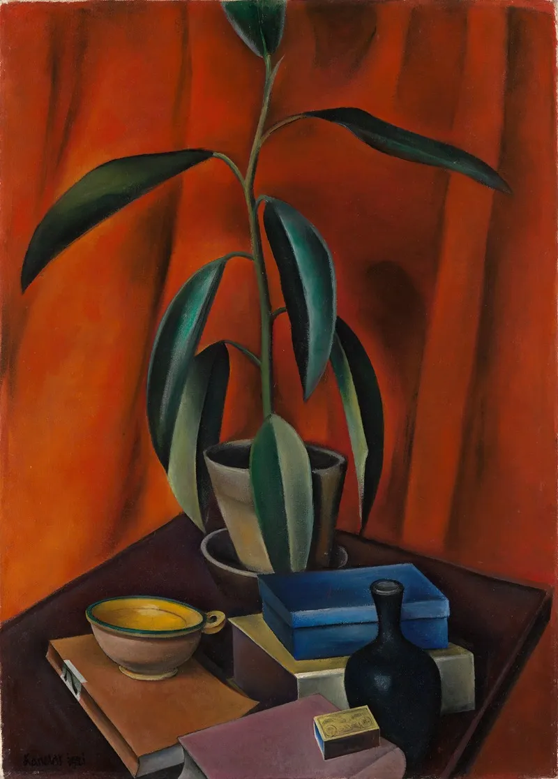 Still Life With Rubber Tree Wall Art by Alexander Kanoldt - High-Resolution Digital Print