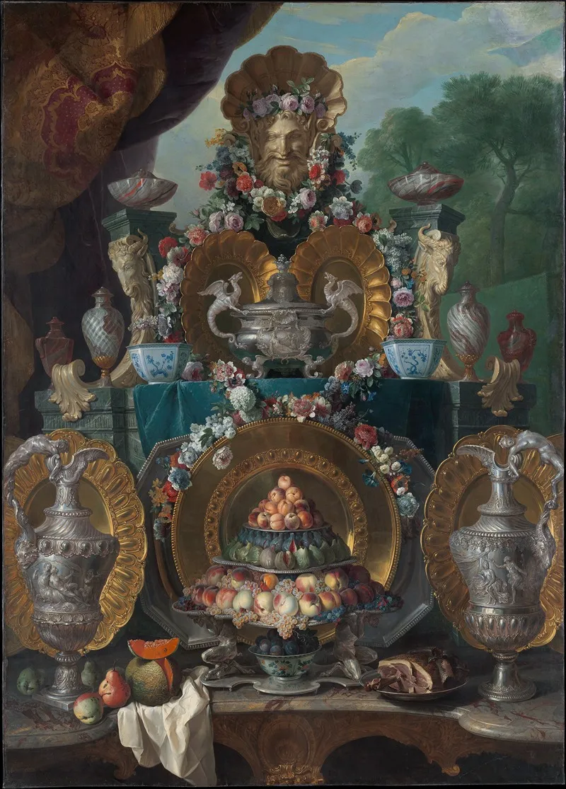 Still Life With Silver Wall Art by Alexandre François Desportes - High-Resolution Digital Print
