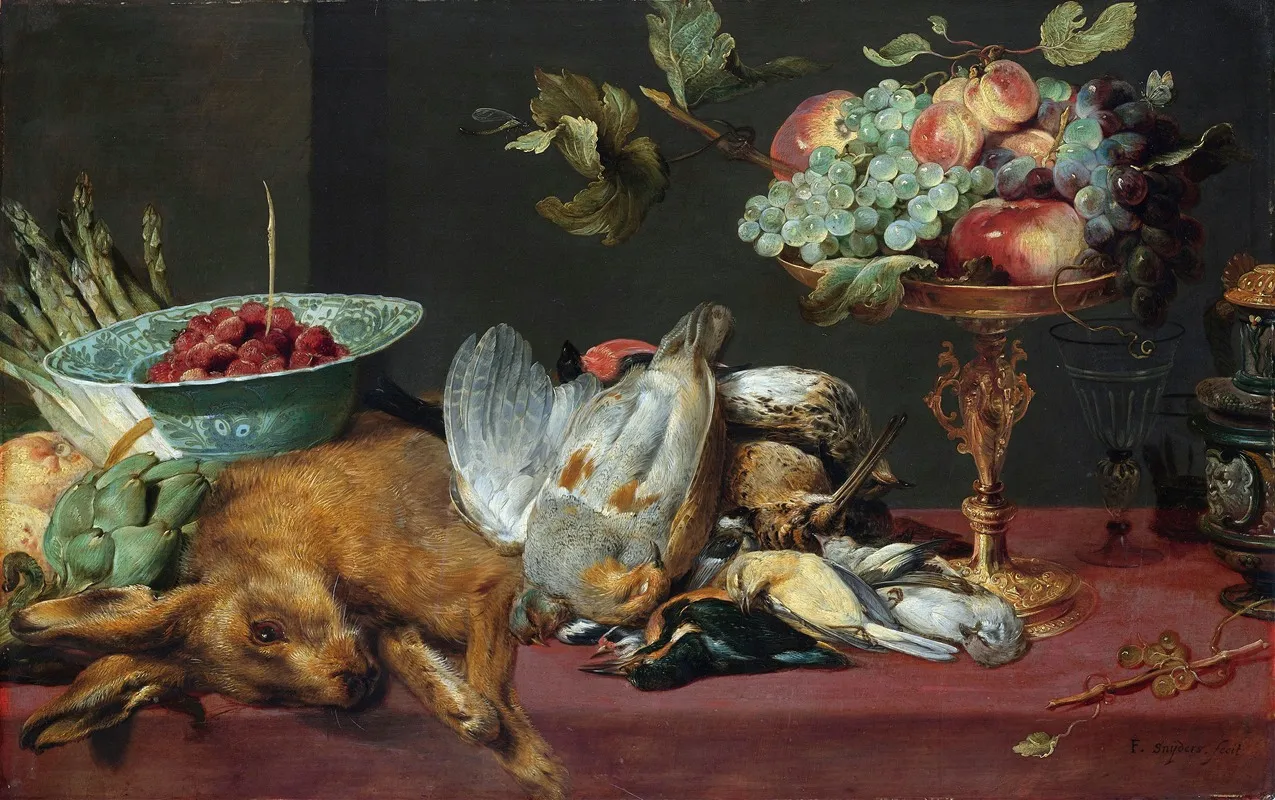 Still Life With Small Game And Fruits