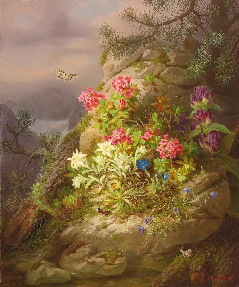 Still Life With Snail Wall Art by Josef Lauer - High-Resolution Digital Print