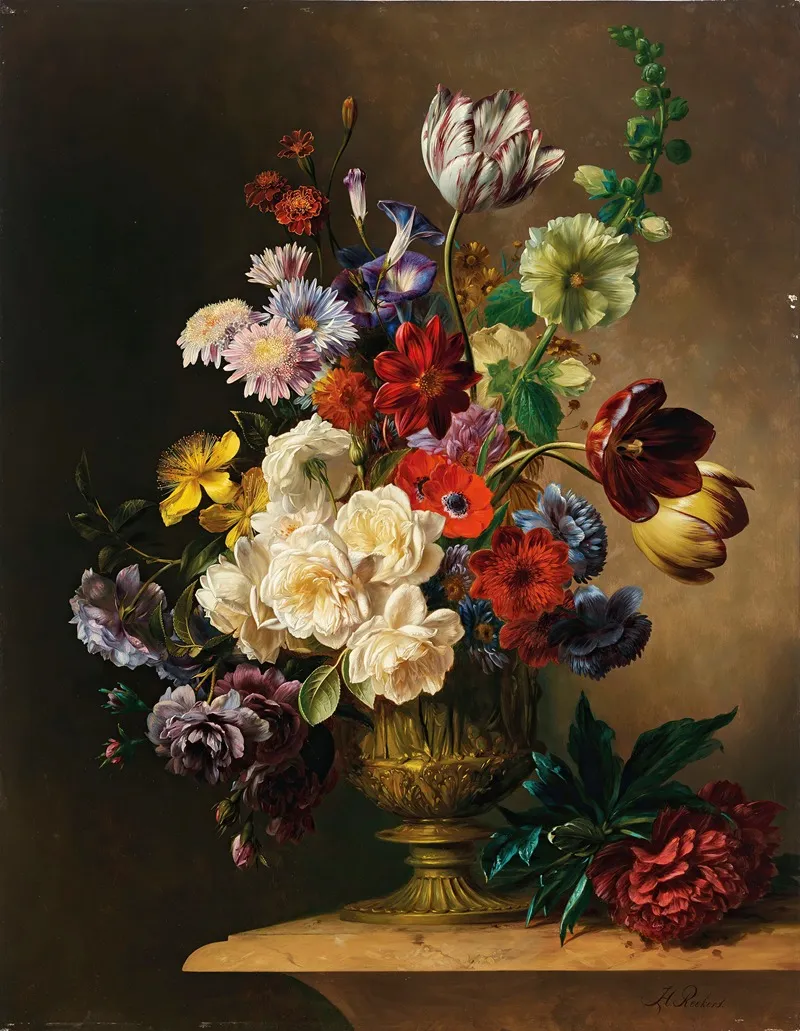 Still Life With Summer Flowers Wall Art by Hendrik Reekers - High-Resolution Digital Print