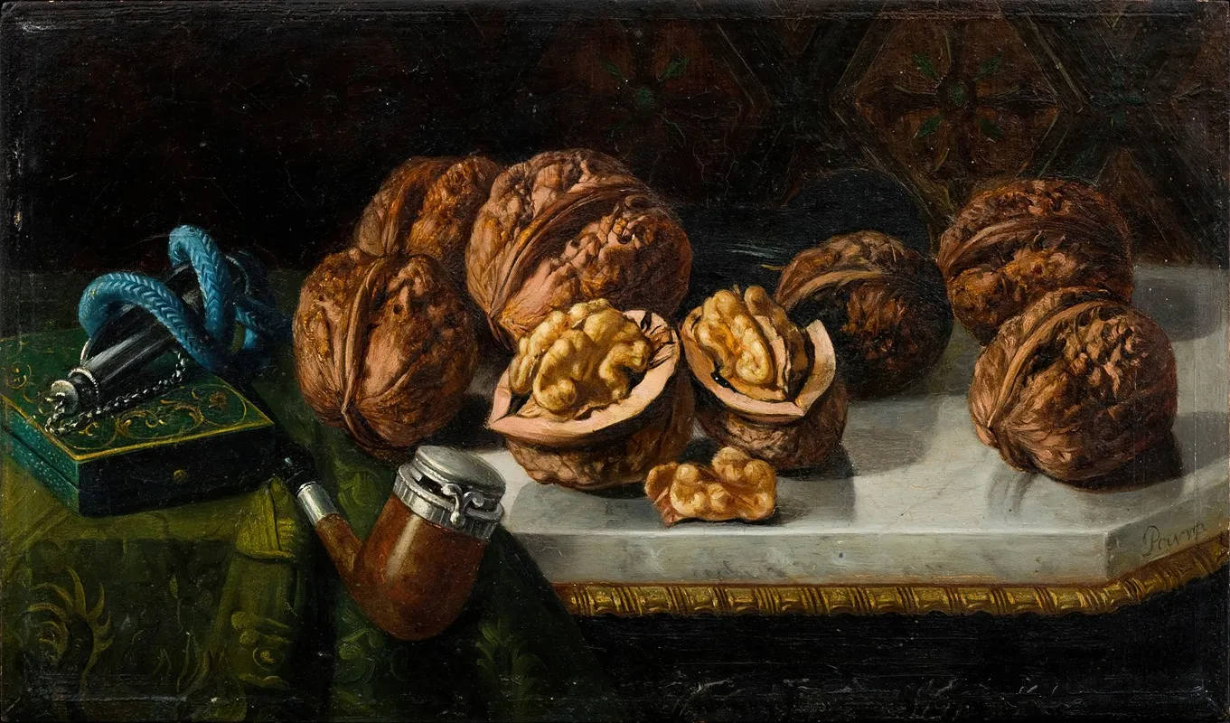 Still Life With Walnuts And Meerschaum Wall Art by Jose Felipe Parra - High-Resolution Digital Print
