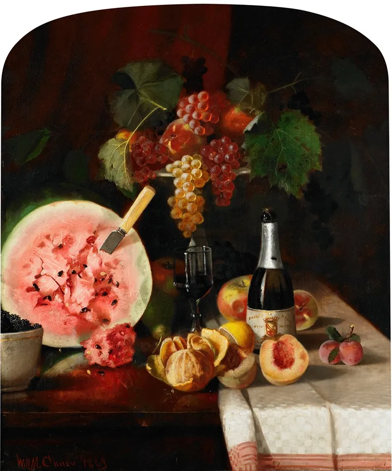 Still Life With Watermelon Wall Art by William Merritt Chase - High-Resolution Digital Print