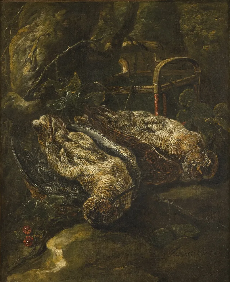 Still Life With Woodcocks Wall Art by Jan Davidsz de Heem - High-Resolution Digital Print