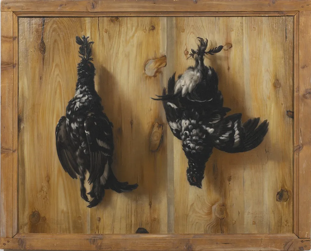 Stilleben Med Tva Orrtuppar Mot En Bradvagg 2 Wall Art by David Klöcker Ehrenstrahl - High-Resolution Digital Print