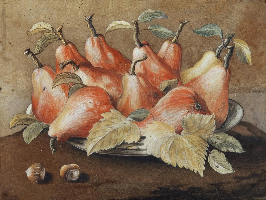 Stilleben Mit Birnen Und Haselnussen Wall Art by Giovanna Garzoni - High-Resolution Digital Print