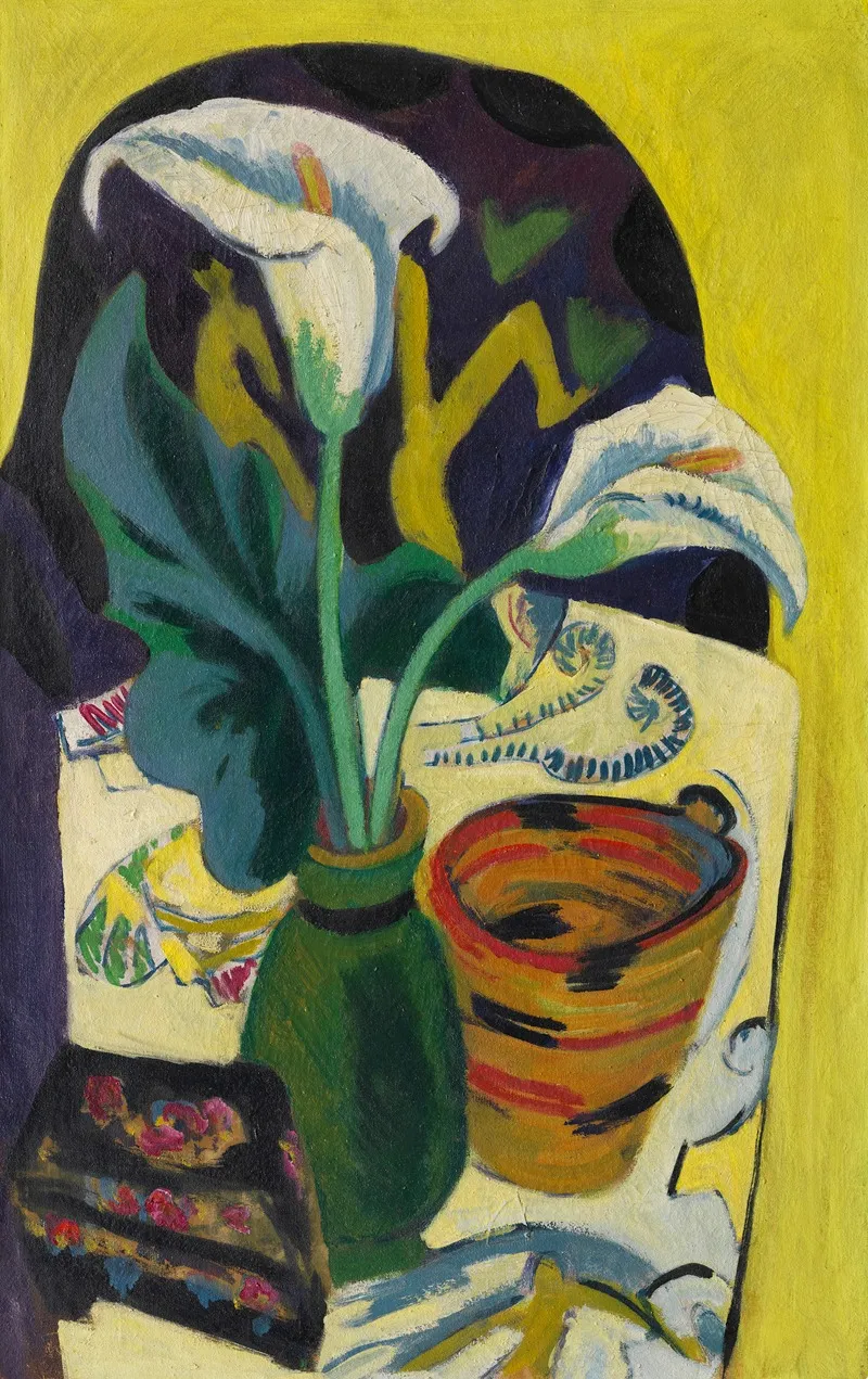 Stilleben Mit Kalla Wall Art by Ernst Ludwig Kirchner - High-Resolution Digital Print