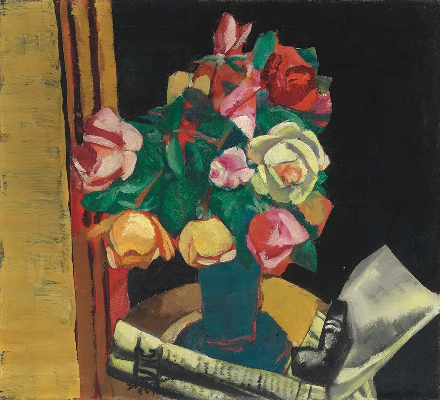 Stilleben Mit Rosen Wall Art by Max Beckmann - High-Resolution Digital Print