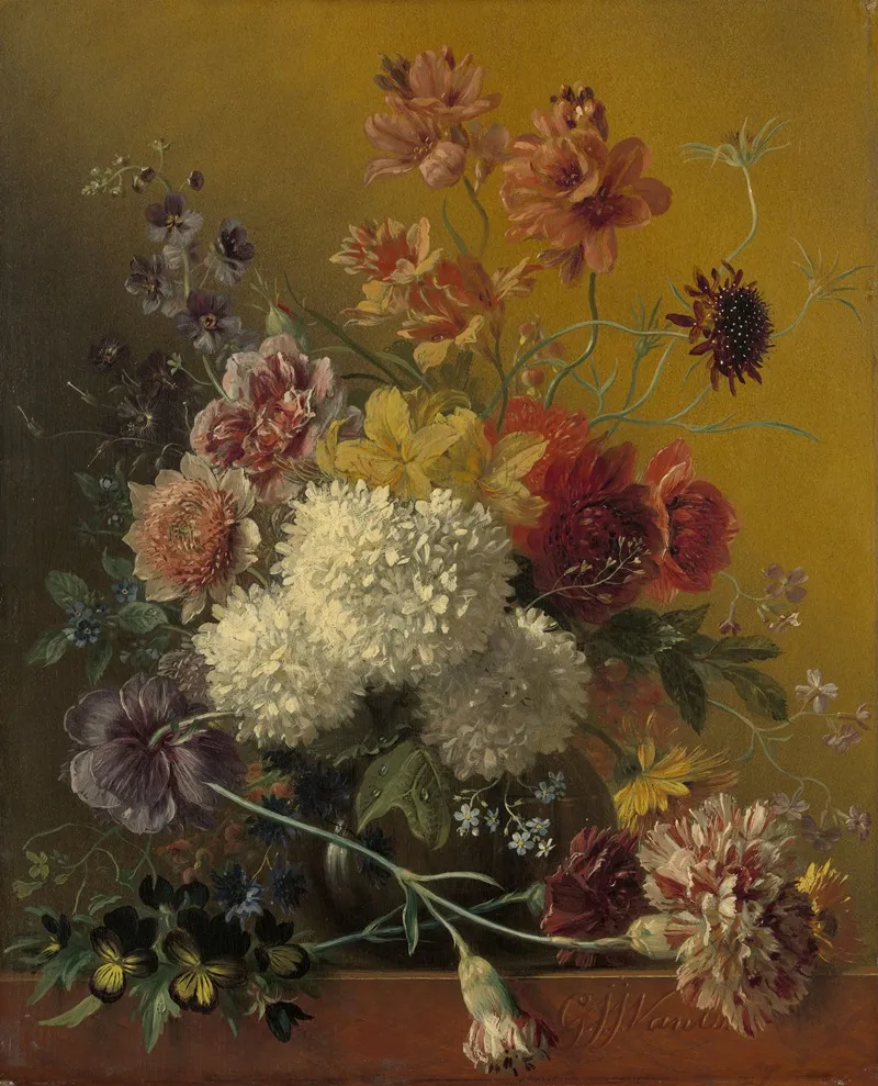 Stilleven Met Bloemen Wall Art by Georgius Jacobus Johannes van Os - High-Resolution Digital Print