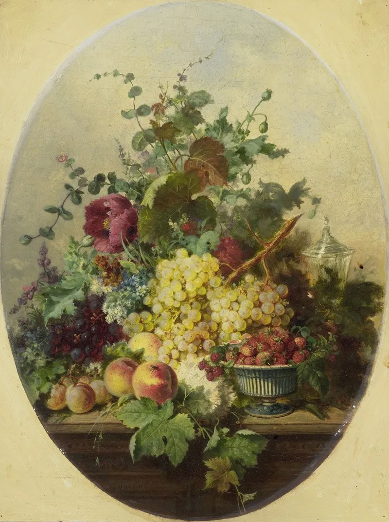Stilleven Met Vruchten En Bloemen 2 Wall Art by Louis Martinet - High-Resolution Digital Print