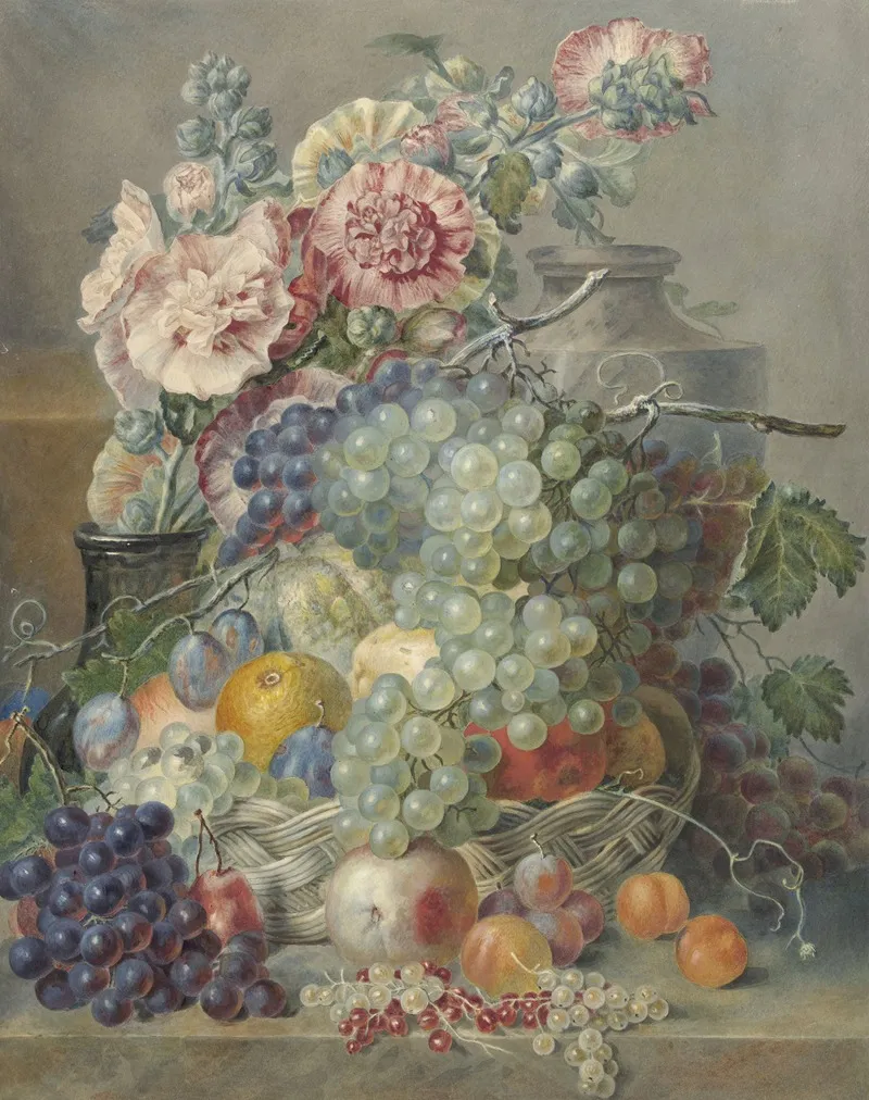 Stilleven Met Vruchten En Bloemen Wall Art by Annette Reijerman - High-Resolution Digital Print