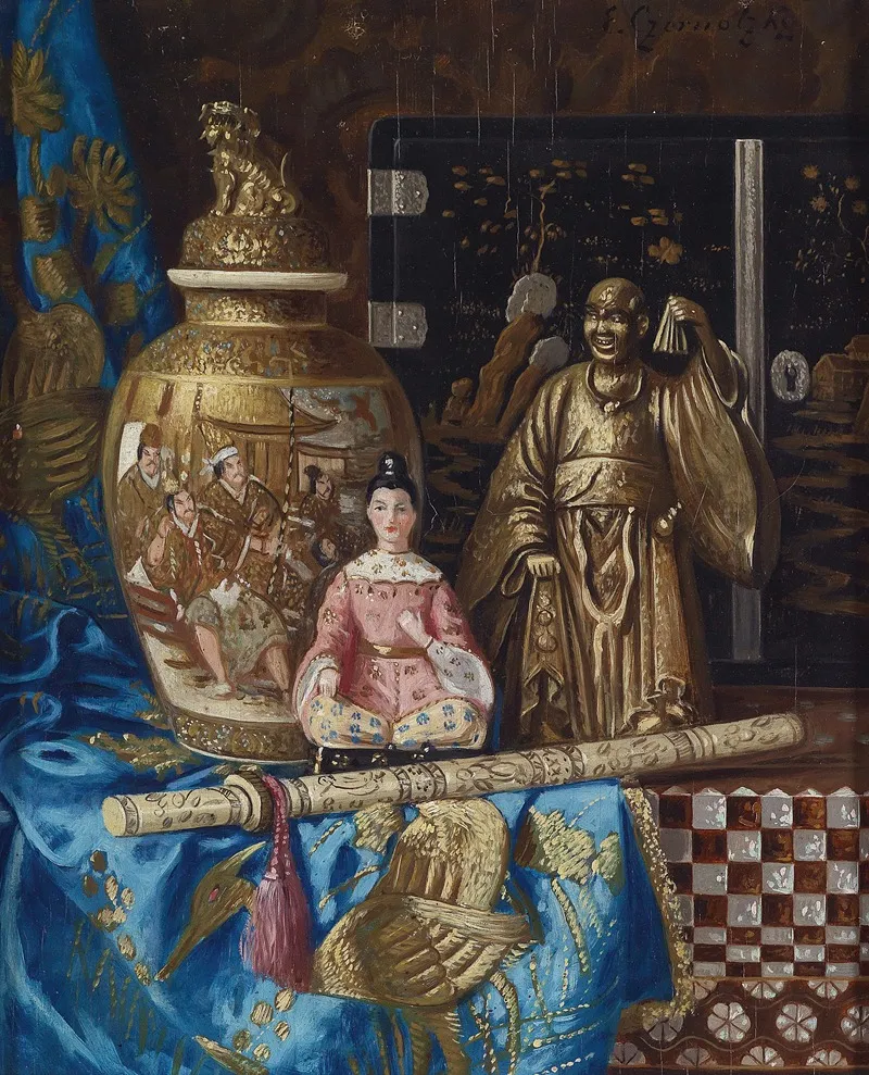 Stillleben Mit Asiatischen Antiquitaten Wall Art by Ernst Czernotzky - High-Resolution Digital Print