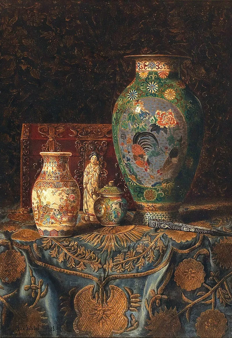 Stillleben Mit Asiatischen Ziergegenstanden Wall Art by Max Schödl - High-Resolution Digital Print