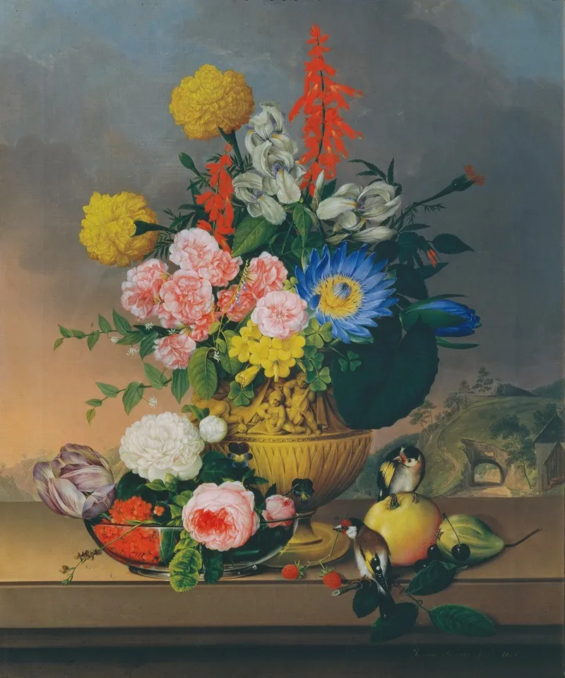 Stillleben Mit Blumenstraus Wall Art by Johann Knapp - High-Resolution Digital Print