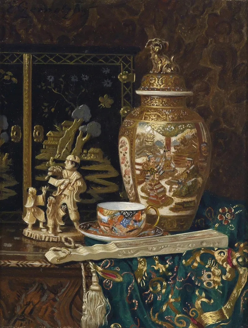 Stillleben Mit Chinesischen Ziergegenstanden Wall Art by Ernst Czernotzky - High-Resolution Digital Print