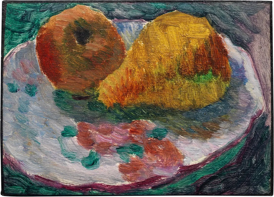 Stillleben Mit Fayenceteller Und Fruchten Wall Art by Alexej von Jawlensky - High-Resolution Digital Print