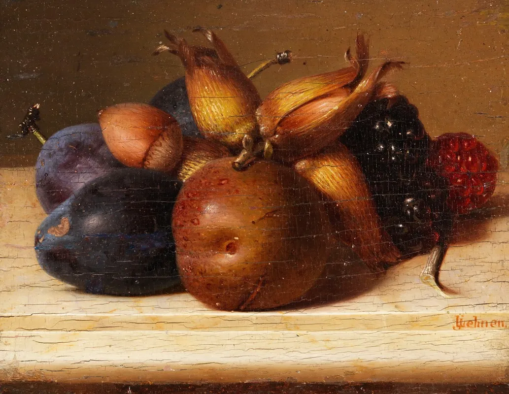 Stillleben Mit Fruchten Und Nussen Wall Art by Jakob Lehnen - High-Resolution Digital Print