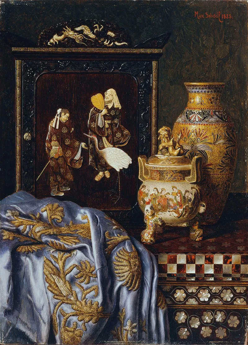 Stillleben Mit Japanischen Kunstgegenstanden Wall Art by Max Schödl - High-Resolution Digital Print