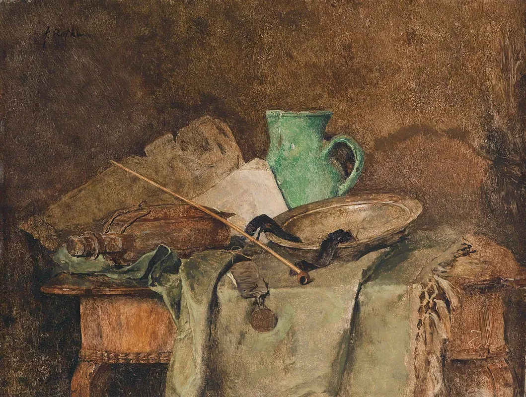 Stillleben Mit Krug Und Peife Wall Art by Fritz Rojka - High-Resolution Digital Print