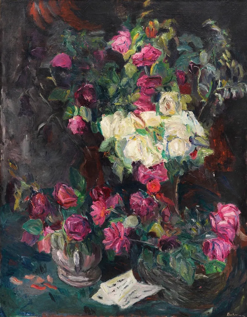 Stillleben Mit Roten Rosen Wall Art by Max Beckmann - High-Resolution Digital Print