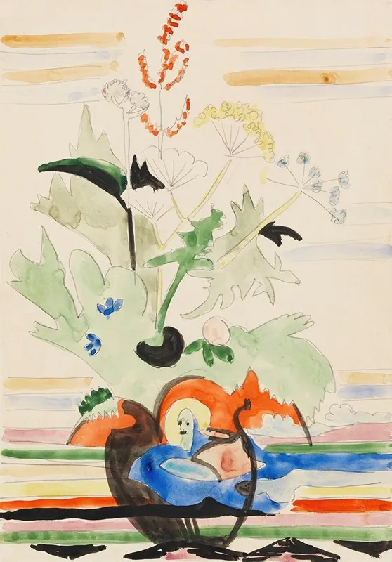Stillleben Mit Wiesenblumen Wall Art by Ernst Ludwig Kirchner - High-Resolution Digital Print