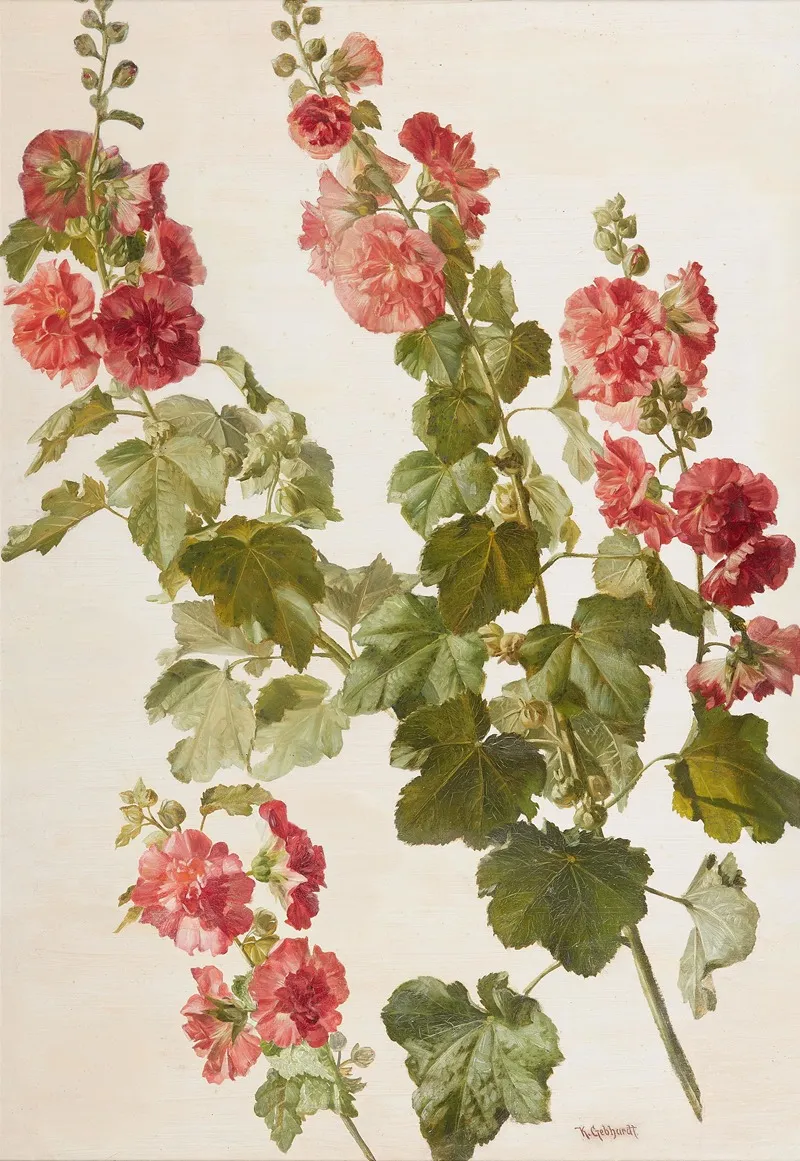 Stockrosen 2 Wall Art by Karl Max Gebhardt - High-Resolution Digital Print
