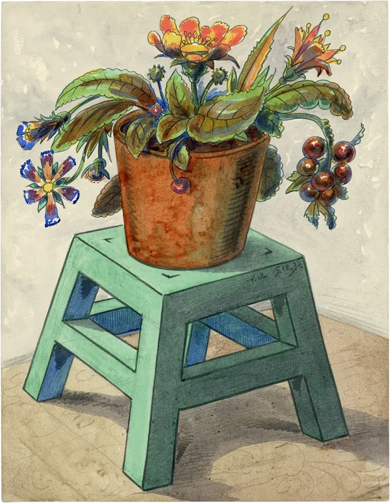Stoel Met Vaas En Bloemen 2 Wall Art by Alfred Ost - High-Resolution Digital Print