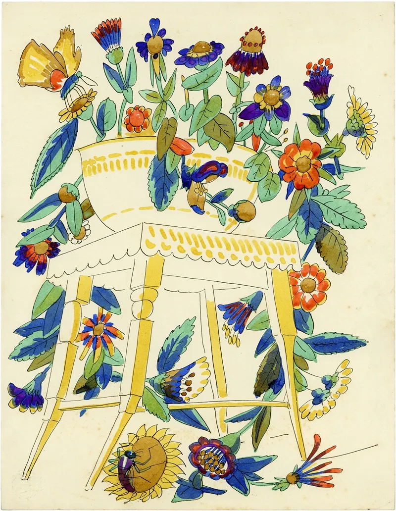 Stoel Met Vaas En Bloemen 4 Wall Art by Alfred Ost - High-Resolution Digital Print