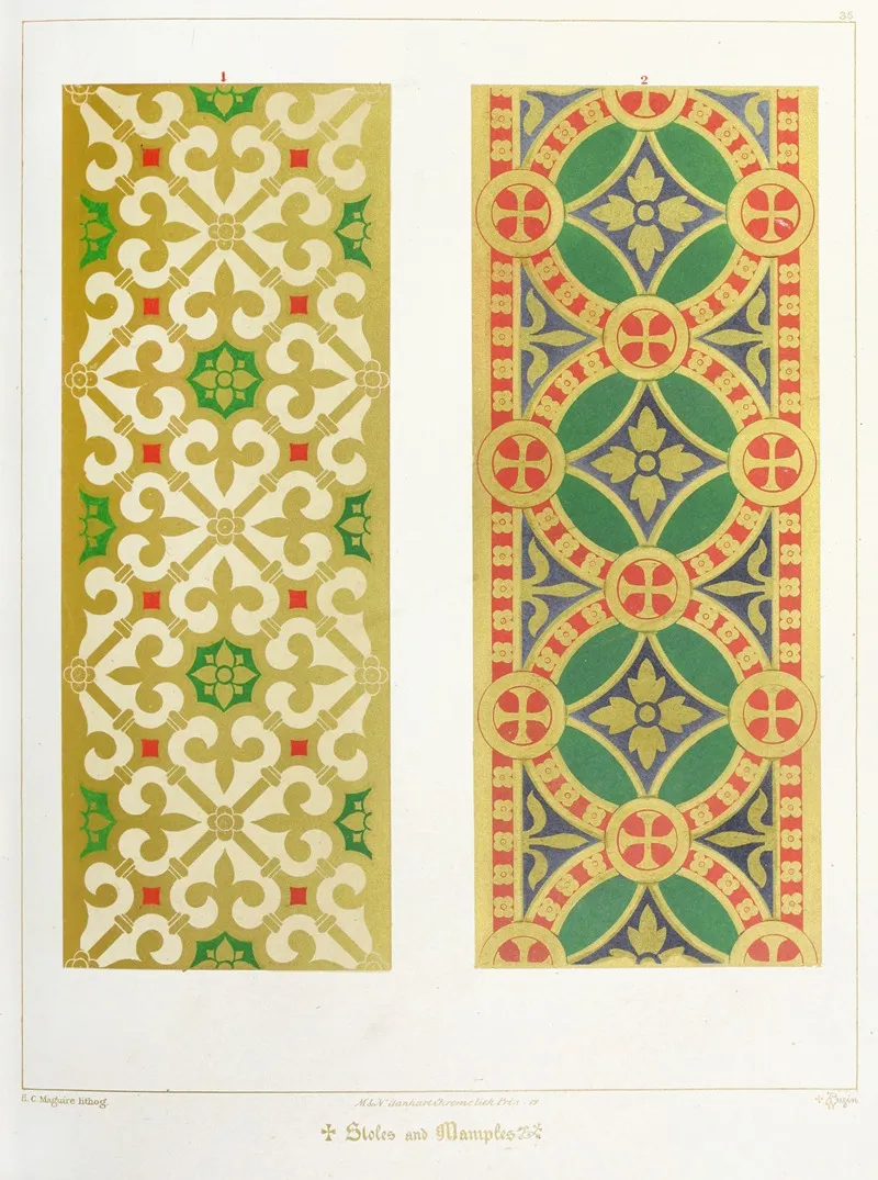 Stoles And Maniples 1 Wall Art by Augustus Pugin - High-Resolution Digital Print