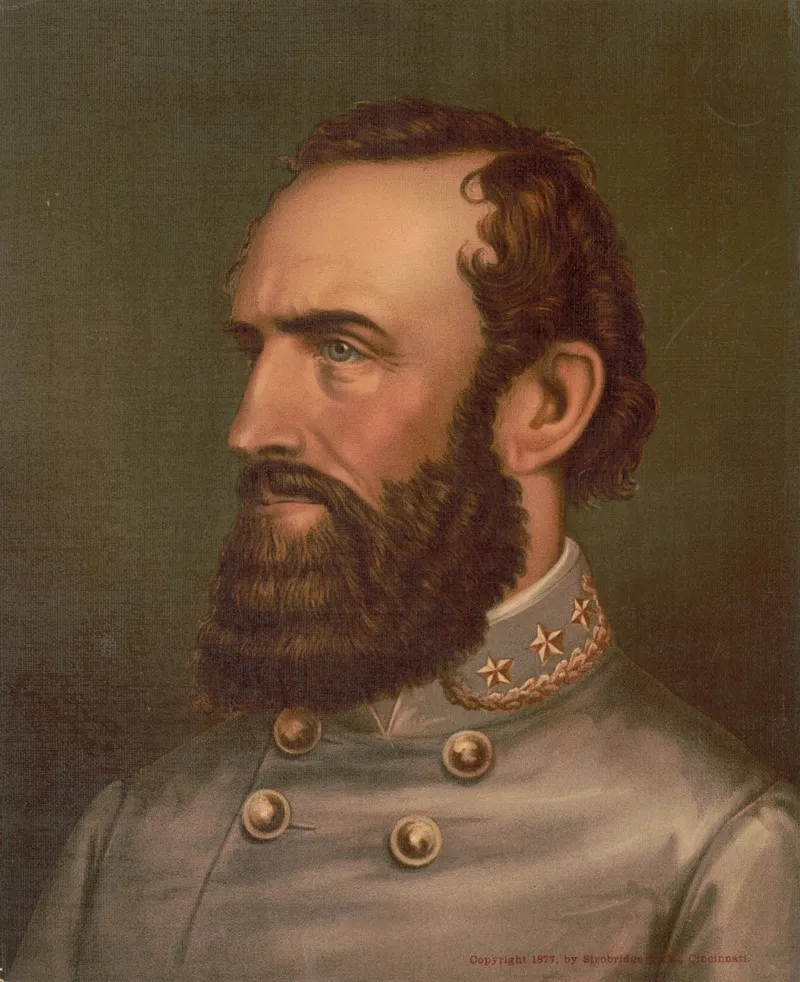 Stonewall Jackson Bust Portrait Facing Left Wearing Military Uniform