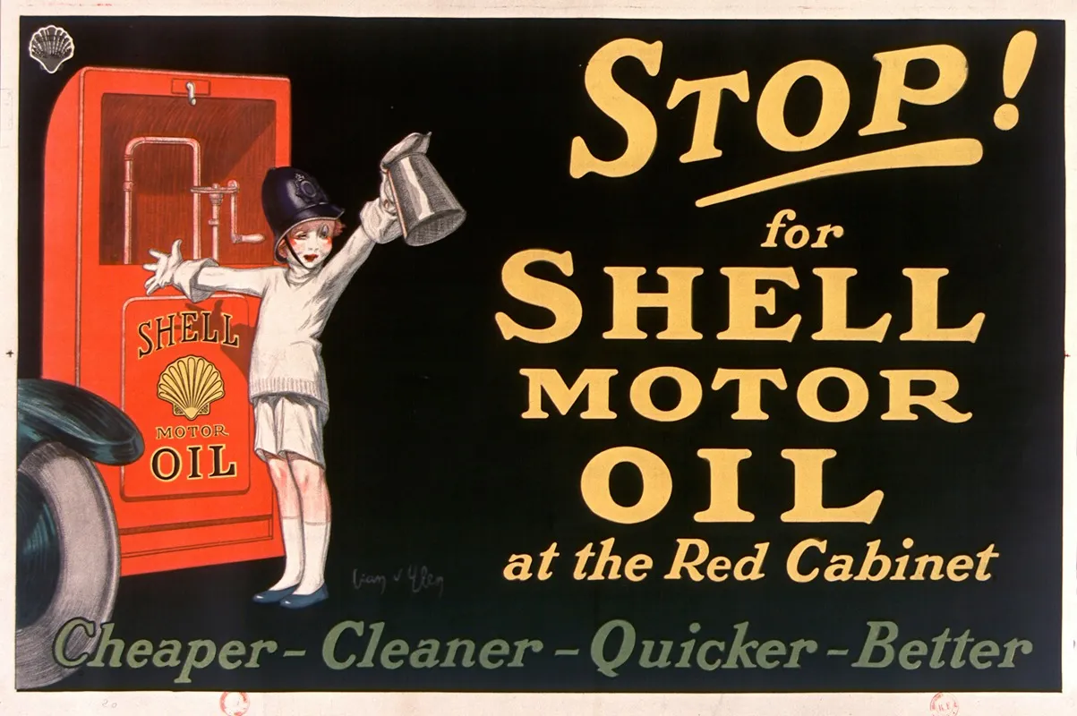Stop For Shell Motor Oil At The Red Cabinet