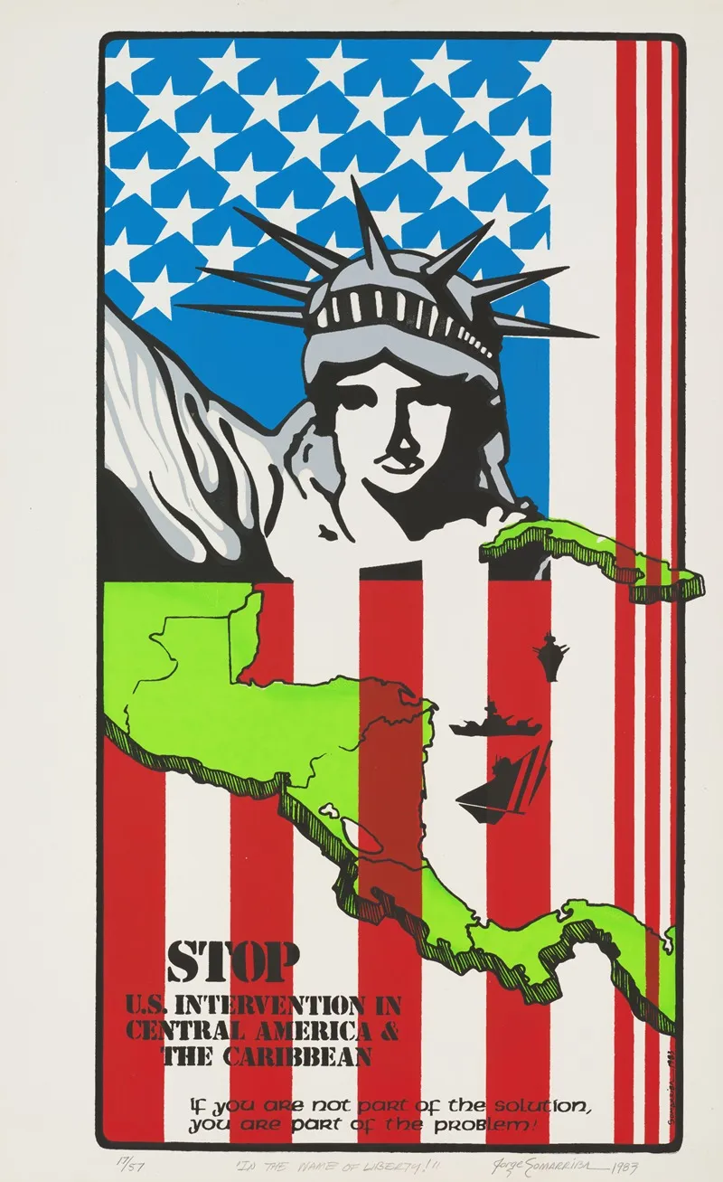 Stop U S Intervention In Central America The Caribbean Wall Art by Jorge Somarriba - High-Resolution Digital Print