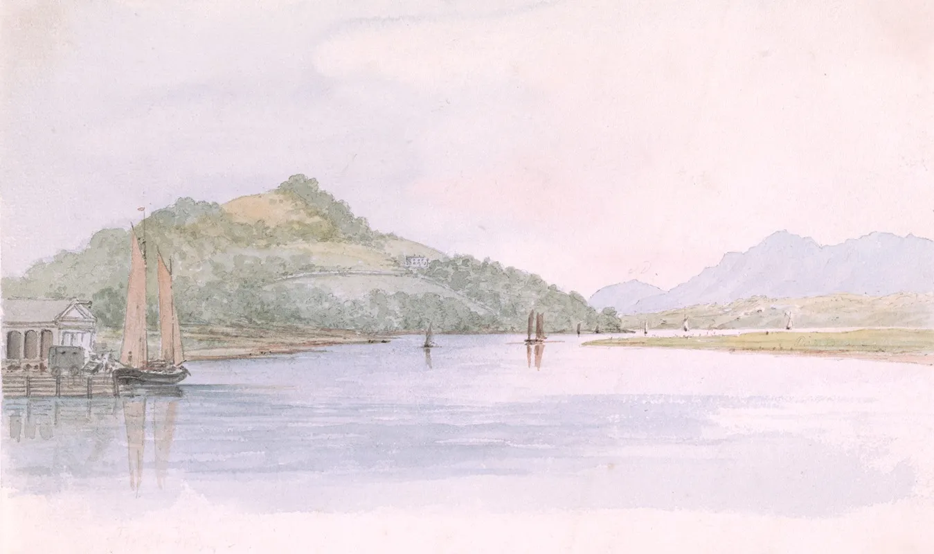 Stopping Place Below Hudson First View Of The Catskill Mountains From The Hudson River July 24th 1846 U S