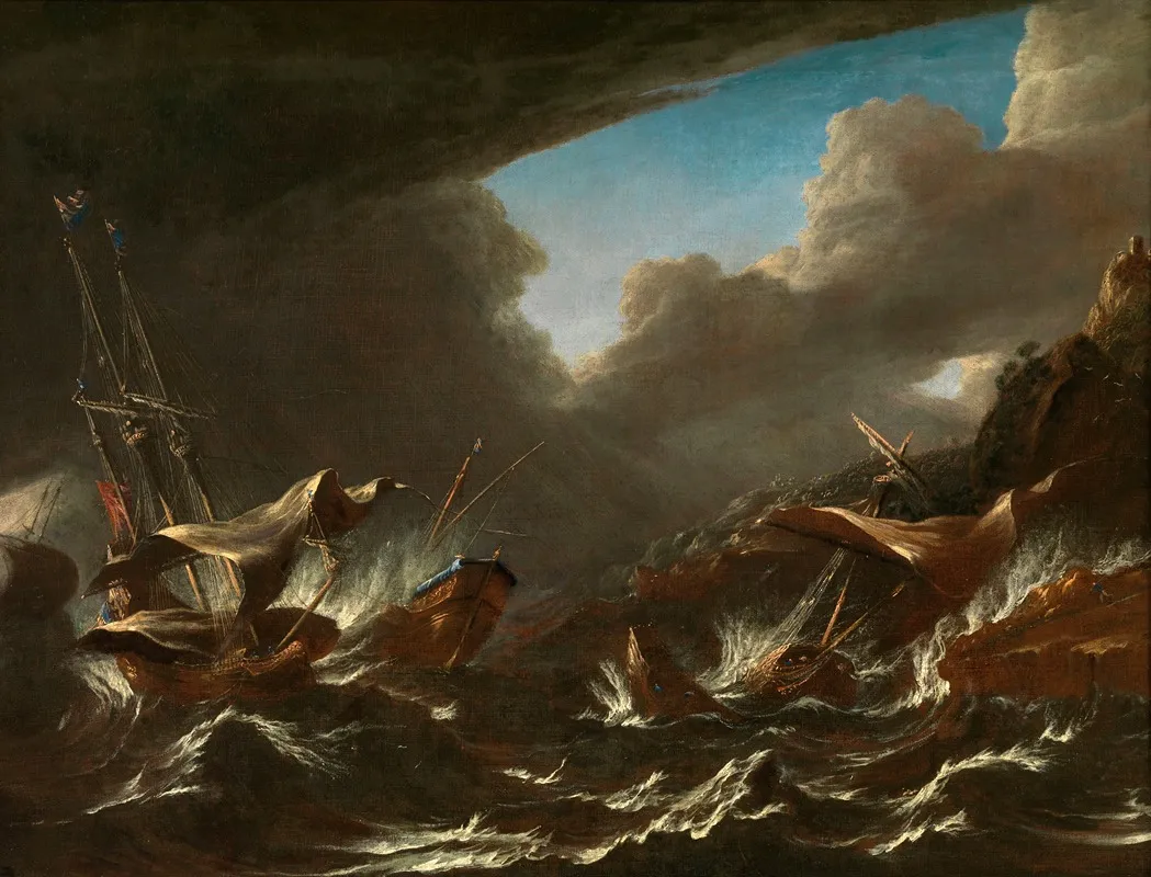 Storm At Sea 2 Wall Art by Andries van Eertvelt - High-Resolution Digital Print