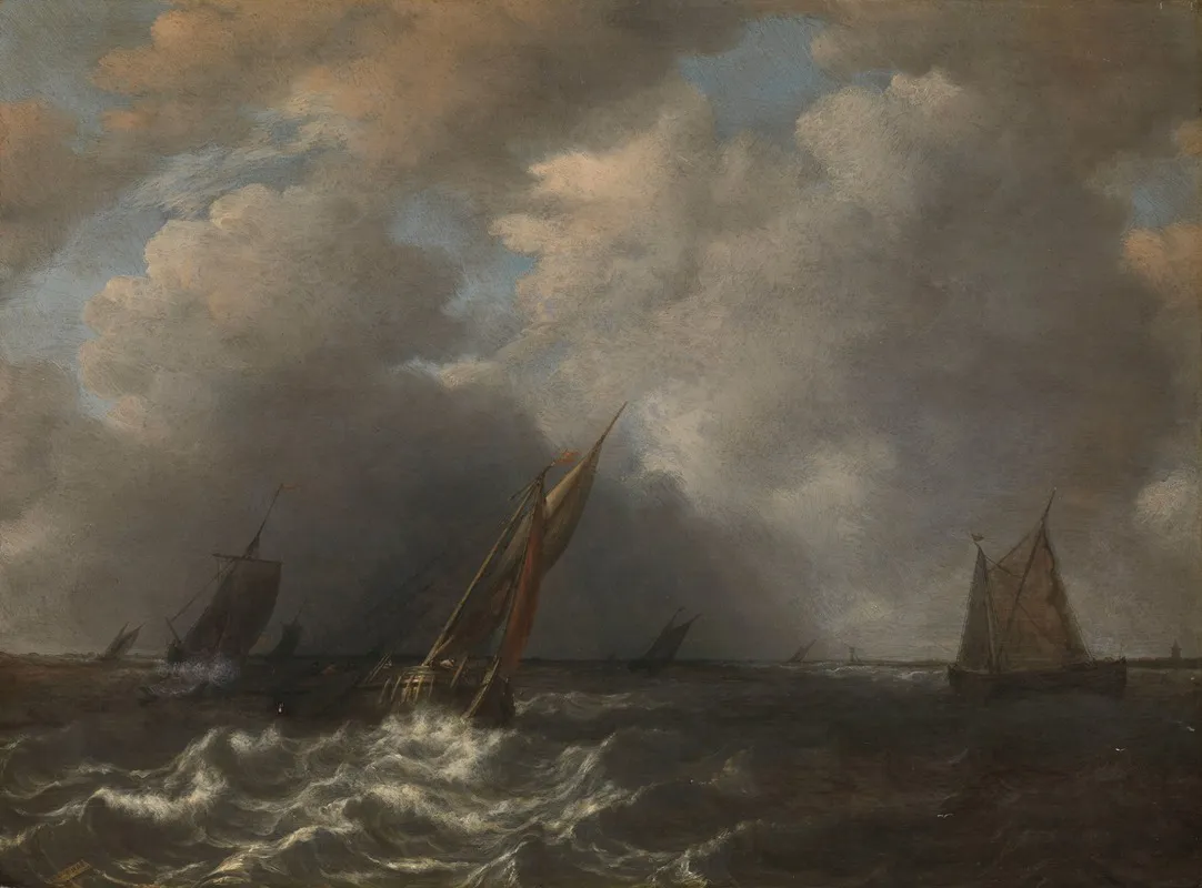 Storm On The Meuse River Wall Art by Hendrik Martensz. Sorgh - High-Resolution Digital Print