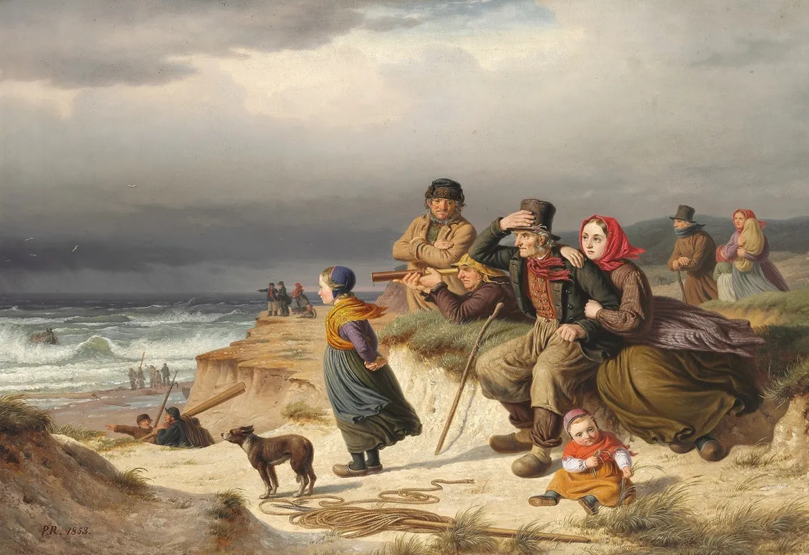 Storm Paa Vestkysten Af Jylland Wall Art by Peter Raadsig - High-Resolution Digital Print