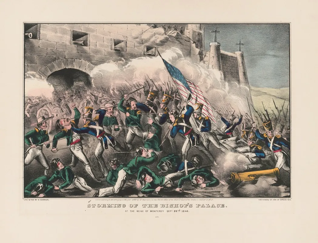 Storming Of The Bishops Palace At The Siege Of Monterey Sept 22nd 1846 Wall Art by John Cameron - High-Resolution Digital Print