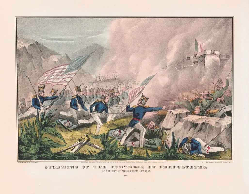Storming Of The Fortress Of Chapultepec At The City Of Mexico Sept 12th 1847 Wall Art by John Cameron - High-Resolution Digital Print