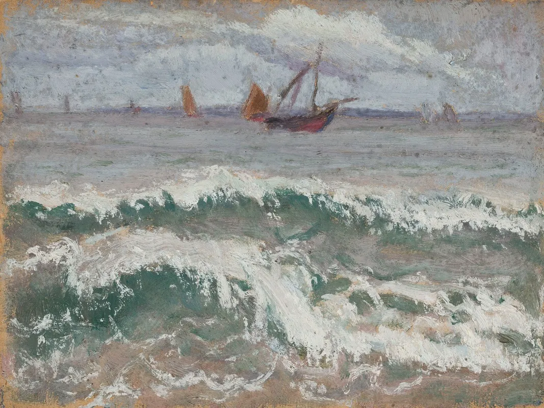 Stormy Sea With Boats