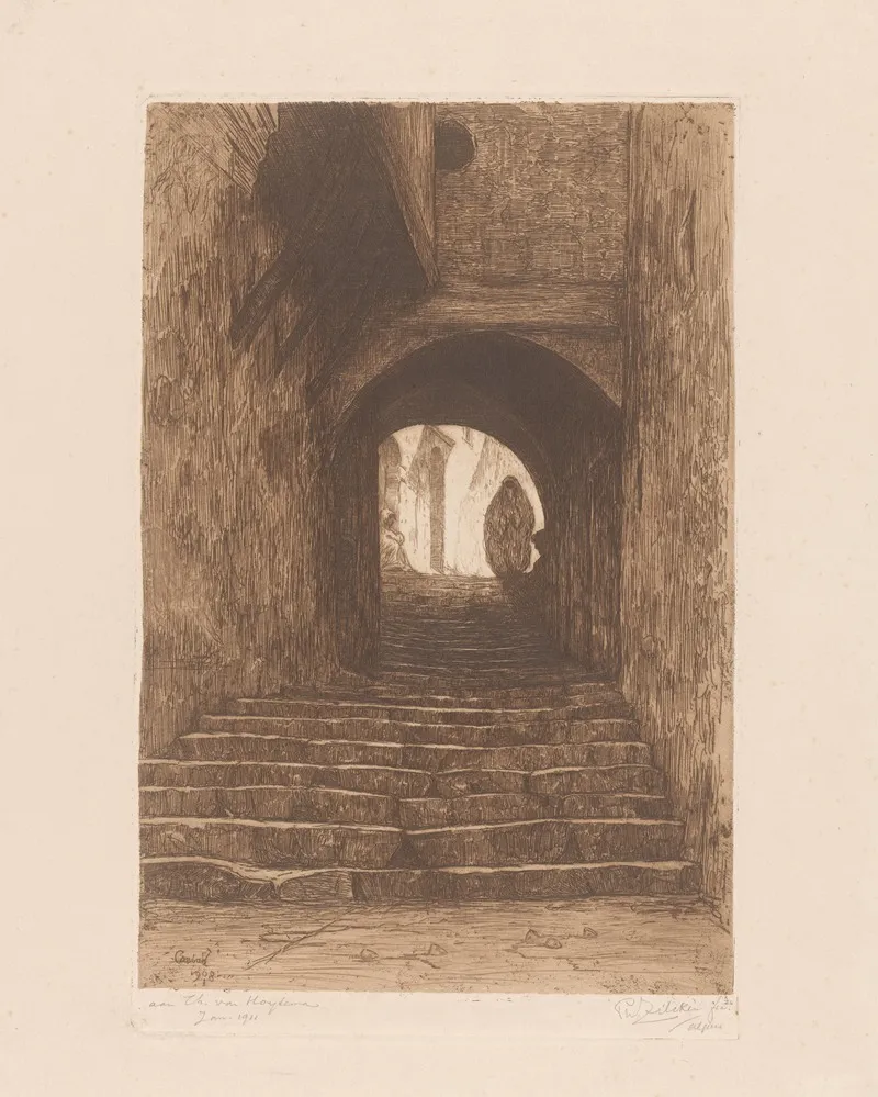 Straat Met Trap Te Algiers Philip Zilcken 1908