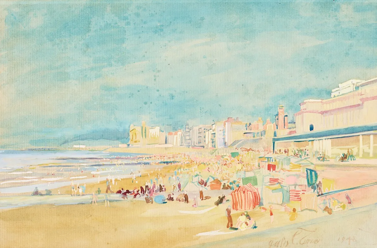 Strand Te Oostende Wall Art by Julius Collen Turner - High-Resolution Digital Print