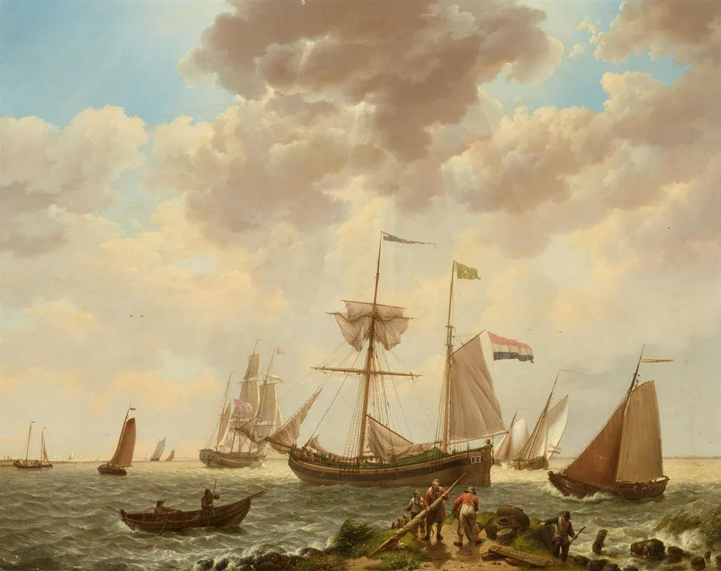 Strandszene Mit Segelbooten