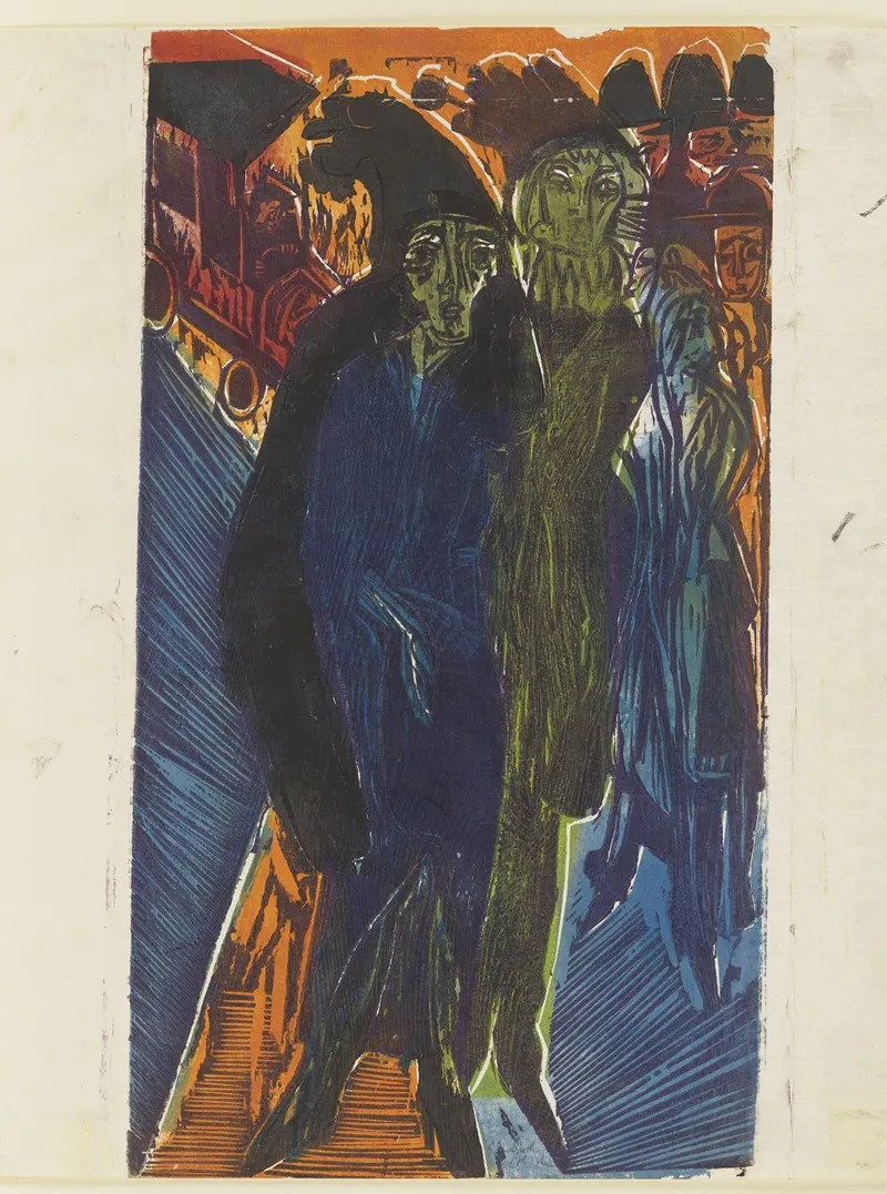 Strasenszene Nach Dem Gemalde Strasenszene Von 1914 Wall Art by Ernst Ludwig Kirchner - High-Resolution Digital Print